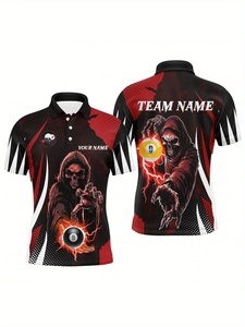 Polo Sublimado MARKAKRALI Eleva tu Estilo de Billar con Diseños Personalizables con Patrón de Bolas de Billar y Dragones - Product Image 4