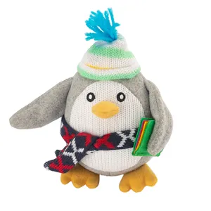 Brinquedo de pelúcia feito à mão, pinguim de crochê feito a mão de alta qualidade, brinquedo macio