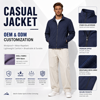 Blouson bomber décontracté pour homme, respirant, à séchage rapide, avec doublure en coton et fermeture éclair sur le devant, service OEM