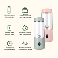 Mixeur de Jus Portable Pratique Rose et Vert, Blender à Smoothie Moulinex Mono-Portion pour Fruits et Jus d'Orange