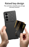 Housse PC en cuir pour fente pour carte pour Samsung Galaxy Z Fold 5 Fold 6 avec protection d'objectif de glissière de caméra pour z fold 5 6 Case