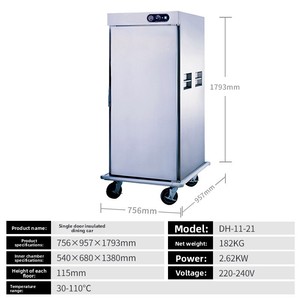 Carrito de Entrega de Alimentos Comercial Justa Vertical de Acero Inoxidable Aislado, Móvil, Grande, con Doble Puerta y Equipo de Mantenimiento de Temperatura - Product Image 6