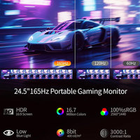 Ekstensi Layar Laptop Kedua 2.5K 165Hz Monitor Portabel Sentuh 100%sRGB 400cd/m² Jack Audio 3.5mm Plug&Play