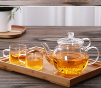 Théière en verre soufflé à la main NOVATIVE 300ML 700ML, écologique, résistante à la chaleur, transparente, avec infuseur en verre