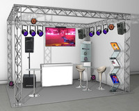 Sistema de Stand de Exhibición Modular para Ferias Comerciales Truss 3X3X3M - Estructura Truss F34 con Esquinas de Bloqueo Universal