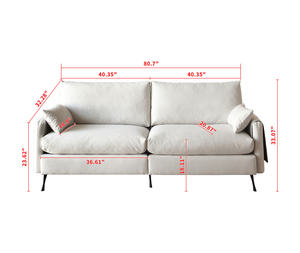 Asiento profundo nórdico, <span class=keywords><strong>sofá</strong></span> de nube blanca de <span class=keywords><strong>2</strong></span> <span class=keywords><strong>plazas</strong></span> con <span class=keywords><strong>2</strong></span> reposabrazos, almohadas, asiento de amor para sala de estar, dormitorio, oficina, apartamento - Product Image 6