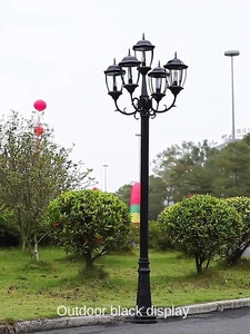 เสาไฟสวนเหล็กกลางแจ้ง หลอดไฟ LED พร้อมโคมแก้ว แสงวอร์มไวท์ 2700K IP66 หลอดไฟ A19 แบบไม่ถอดได้ ใช้ไฟ AC 220V พร้อมเซ็นเซอร์ตรวจจับความเคลื่อนไหว ใช้พลังงานแสงอาทิตย์ - Product Image 6