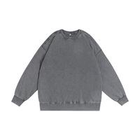 Sweat-shirt unisexe à col rond surdimensionné en molleton éponge 360 GSM, délavé et vieilli, style rétro, en polyester/coton, pour l'hiver, vente en gros OEM