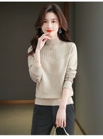 Pull en maille tricoté à la machine pour femmes d'âge mûr, col roulé, coupe ajustée, respirant, anti-rétrécissement, doux et chaud pour l'hiver, style Normcore/Minimaliste