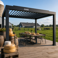 Pergola en aluminium Jiake 6063-T5 avec toit à lames motorisé pour ferme laitière, terrasse, jardin, patio, espace extérieur, gazebo, pavillon