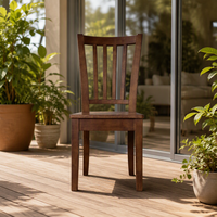 Nouvelle chaise de salle à manger moderne et écologique, matériau principal : bois d'hévéa ; matériau secondaire : contreplaqué brun clair/gris étoilé, mobilier pour la maison