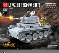 Juego de bloques de construcción de rompecabezas de tanque ligero de la serie militar, juguete electrónico para niños, juguete educativo en el tema de los coches hecho de plástico