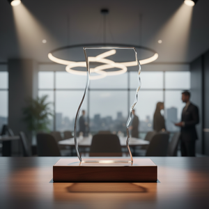 Base in acrilico trasparente per trofei, altezza 190 mm, per esposizione premi - Product Image 3