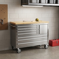 Chariot à outils roulant robuste de marque OEM, 7 tiroirs, 1 armoire, en acier inoxydable, pour garage et atelier