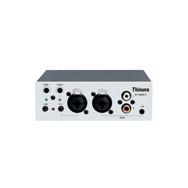 Thinuna DT-22BOX II Dante Network Transmitter Dante Audio Input & Output Interface 2 in 2 Out Dante Box with 12V Dc or Poe Power