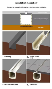 Drenajes Lineales de Acero Inoxidable de Alta Resistencia para Exteriores, Canal de Drenaje Integrado para Jardín, Diseño Moderno en Forma de U Perforado - Product Image 5