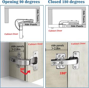 Charnières d'angle réglables en acier 3D à 90 degrés avec fermeture amortie pour <span class=keywords><strong>porte</strong></span> d'armoire à cadre <span class=keywords><strong>de</strong></span> 4 pouces - Product Image 3