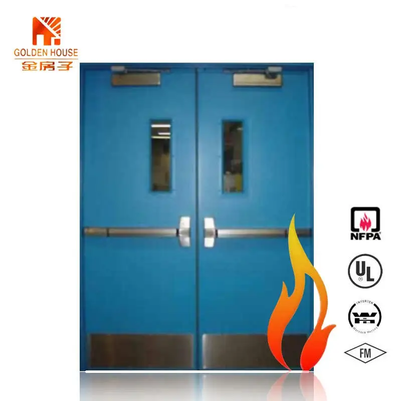 USA Standard Single Leaf Steel Fire Exit Door with Panic Bar