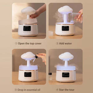 Humidificateur champignon nuage de <span class=keywords><strong>pluie</strong></span> Diffuseur d'huiles essentielles d'aromathérapie Gouttes avec lumière nocturne Sons relaxants pour diffuseur d'huiles - Product Image 6