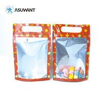 Groothandel Kerst Grafisch Ontwerp Rits Sluiting Hanggat Droog Fruit Noten Verpakking Geurdicht Ziplock Zakje Staande Pouch Zak