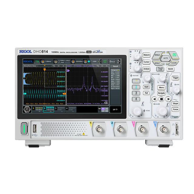 RIGOL Portable 12-Bit Digital Oscilloscope DHO802/812/804/814 High Resolution 100MHz Bandwidth Handheld Signal Analyzer