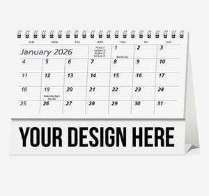 Calendriers de bureau miniatures promotionnels personnalisés avec logo, 2026, 6 pouces sur 4,5 pouces, autoportants, imprimés, cadeaux en gros - Product Image 1