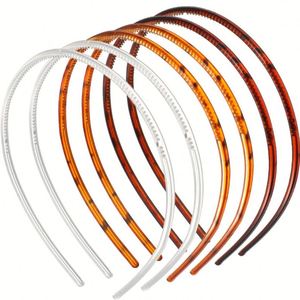 Lot de serre-têtes antidérapants en plastique de 16 cm, fins, coloris assortis écaille de tortue et unis, pour femmes, hommes, unisexe, tendance - Product Image 6