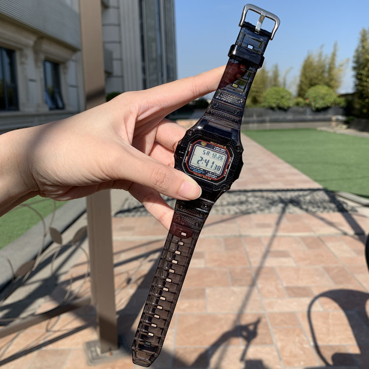 Jelly black silver buckle