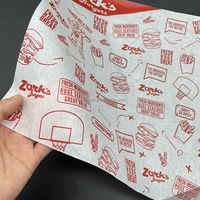 Papier d'emballage pour hamburgers imprimé sur mesure, résistant à la graisse, de qualité alimentaire, papier d'emballage pour sandwichs avec logo, résistant à l'huile, papel antigrasa