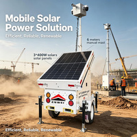 Caméra solaire haute définition Green Power sur remorque mobile pour la surveillance des chantiers
