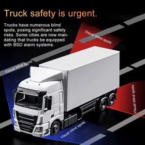 Système de caméra pour camion 10,1 pouces avec détection d'angle mort IA BSD, enregistrement DVR 4 canaux et moniteur tactile pour camping-car, bus, semi-remorque - Product Image 2