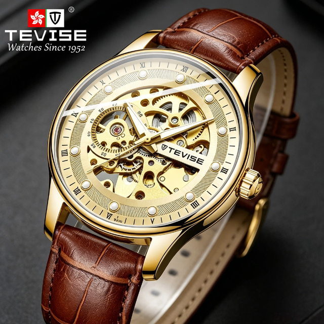 TEVISE Wholesale Men's Automatic Mechanical Movement Watches with Alloy Case Power Reserve Waterproof