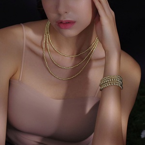 กำไลข้อมือลูกปัดมิตรภาพสแตนเลสสตีล 316L ชุบทอง 18K หนา 3 มม. ดีไซน์ใหม่สั่งทำขายส่งแบบคลาสสิกสำหรับทุกเพศ - Product Image 6