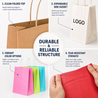 Tas Belanja Kertas Cetak Logo Kustom Tas Kemasan Hadiah Mewah Berwarna-warni Tas Kertas Kraft Pegangan Terpilin untuk Ritel Pakaian