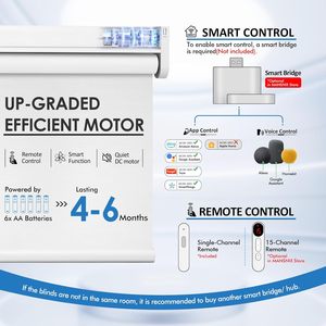 <span class=keywords><strong>Persianas</strong></span> Motorizadas Inteligentes, Inalámbricas, sin Taladro, Automáticas, Enrollables, Opacas, <span class=keywords><strong>Eléctricas</strong></span>, Blancas, Modernas, para Ventanas, con Privacidad - Product Image 4