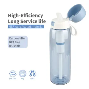 Purificador de agua de supervivencia al aire libre botella con filtro filtros de agua para beber ODM OEM camping y senderismo purificadores de agua