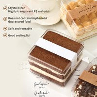 Mini boîte à tiramisu écologique, petites boîtes pour tartes, couche de fromage, plastique transparent, boîte à gâteau personnalisée, emballage transparent, boîte à dessert