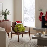 Coussin en peluche Grinch de Noël avec chapeau de Père Noël, coussin rembourré doux, décoration festive pour la maison, cadeau de Noël pour les enfants et les fans, 52 cm