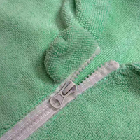 Peignoir de bain microfibre éponge pour enfants, à manches longues et fermeture éclair, poncho de change en microfibre, marque privée, stock disponible