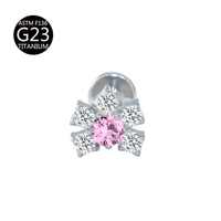 Customizable Jewelry Titanium Body Piercing Jewelry Cubic Zirconia Fine Stud Earrings Lip Stud Gold Plated Jewelry for Women