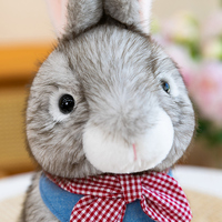 Peluche Lapin Réaliste en Gros, Jouet en Peluche Doux et Moelleux, Lapin Assis Réaliste, Poupée en Peluche pour Enfants, Cadeau Apaisant pour le Sommeil, Décoration Maison