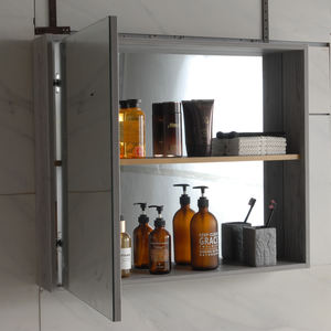 Mueble de Baño con Lavabo de Cerámica, Espejo de Baño Montado en la Pared, Mueble de Baño Flotante de PVC con Lavabo, Venta al por Mayor de Fábrica - Product Image 3