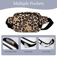 Sac banane imperméable double couche Loq Moq avec longue sangle, sac à bandoulière de sport, imprimé dessin animé Puakenikeni, fermeture éclair, portable, personnalisable
