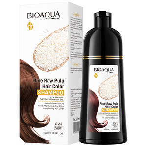 Shampoo Colorante Semi-Permanente BIOAOUA con Estratto di Riso e Castagna, 500ml, Facile da Applicare, Colorazione Rapida, Pronto per la Spedizione - Product Image 1
