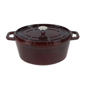 <span class=keywords><strong>Cocotte</strong></span> de cuisine en fonte émail, modèle vin rouge bordeaux, réchaud ovale, <span class=keywords><strong>four</strong></span> néerlandais - Product Image 1
