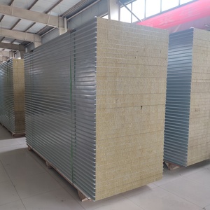 100mm High Quality Fireproof Metal Rock Wool <strong>Sandwich</strong> <strong>Panels</strong> for Warehouse <strong>Roofing</strong> and Wall Insulation in Engineering Projects - Product Image 5