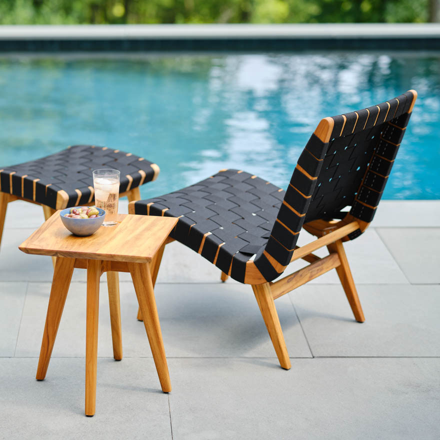New design wood chair sets rope Outdoor Ottoman Furniture