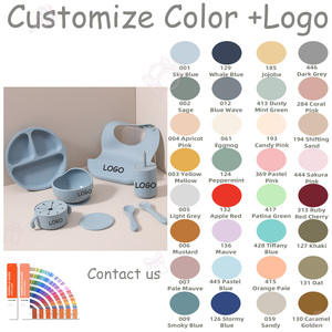 Vaisselle en silicone pour enfants, design cartoon, assiette, bol, cuillère, ustensile d'alimentation, ustensile de salle à manger pour bébé, alimentation par aspiration, vente en gros - Product Image 5