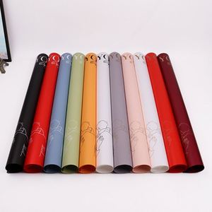 Papier d'emballage cadeau imperméable imprimé de fleurs coréennes, taille personnalisée pour l'emballage de bouquets, cadeaux de la Saint-Valentin, vente en gros - Product Image 3