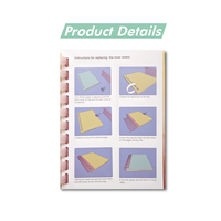 Organiseur à anneaux spirale A5 B5 A4 avec couverture en PVC, options multicolores, pages lignées vertes, 50 feuilles